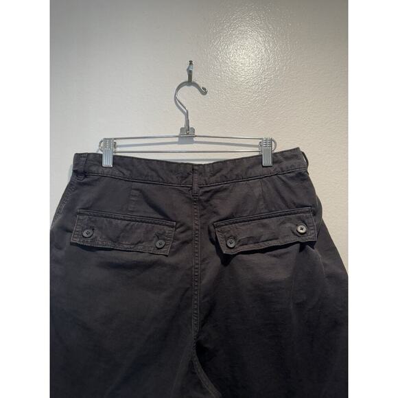 EVERLANE Size 10 The Tourist High Rise Cuffed Shorts Pockets Cotton Linen Blend - Picture 3 of 7